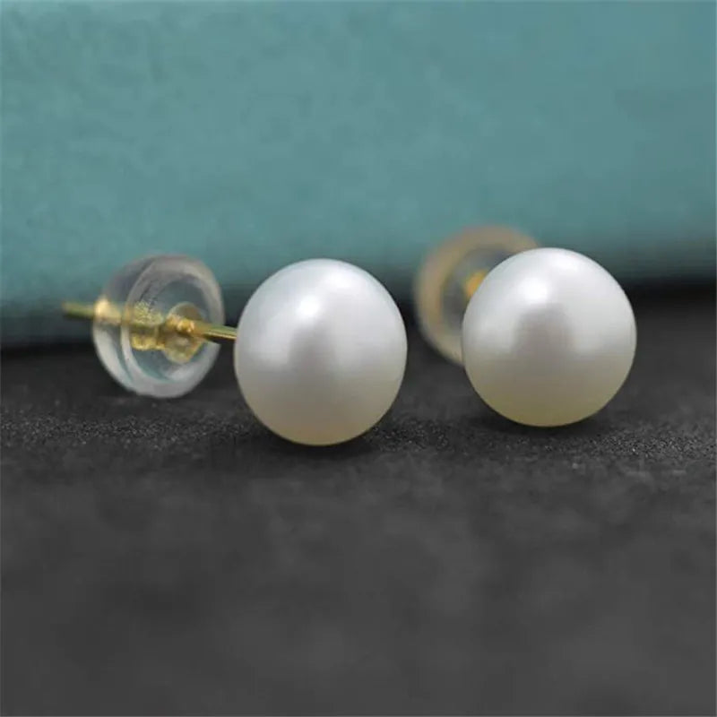 Natural Freshwater Pearl Stud Earrings