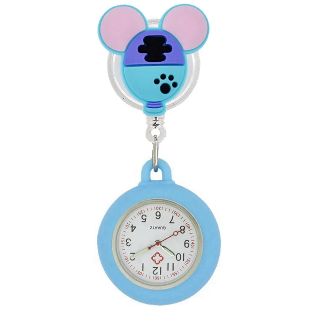 Retractable Cartoon Pocket Clock