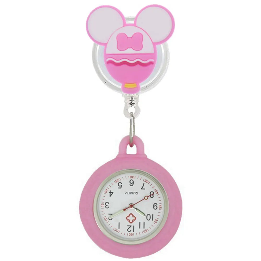 Retractable Cartoon Pocket Clock