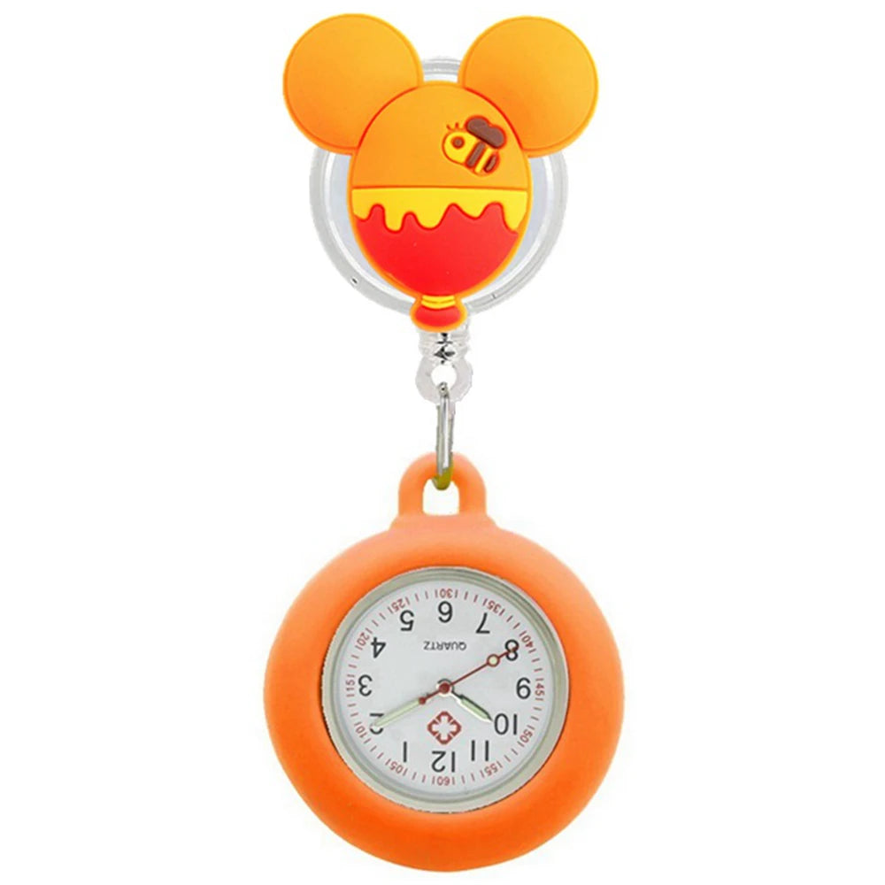 Retractable Cartoon Pocket Clock