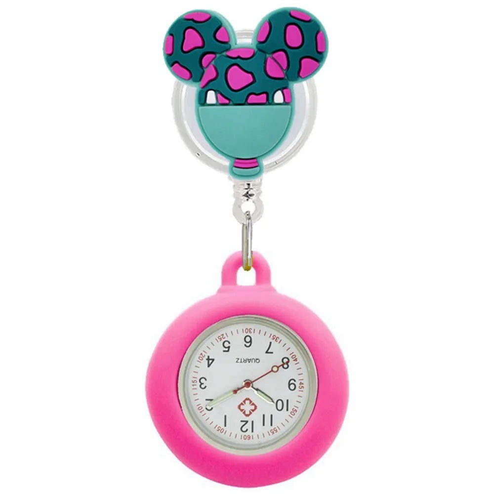 Retractable Cartoon Pocket Clock