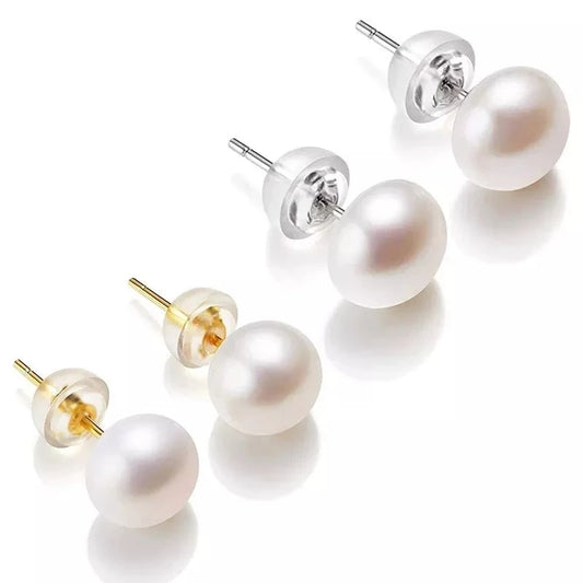 Natural Freshwater Pearl Stud Earrings