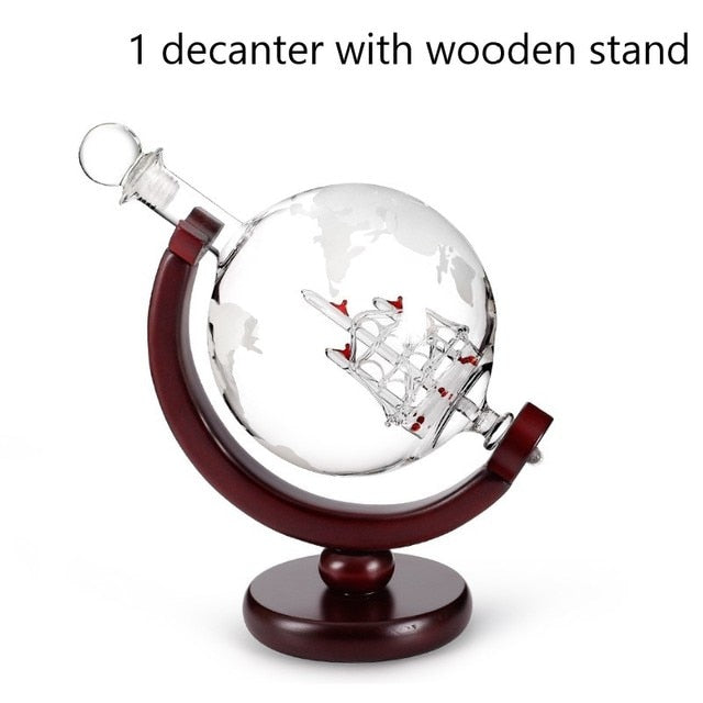 Globe Whiskey Decanter Set