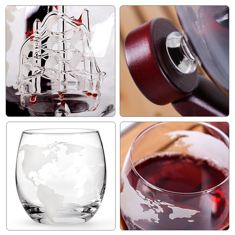 Globe Whiskey Decanter Set