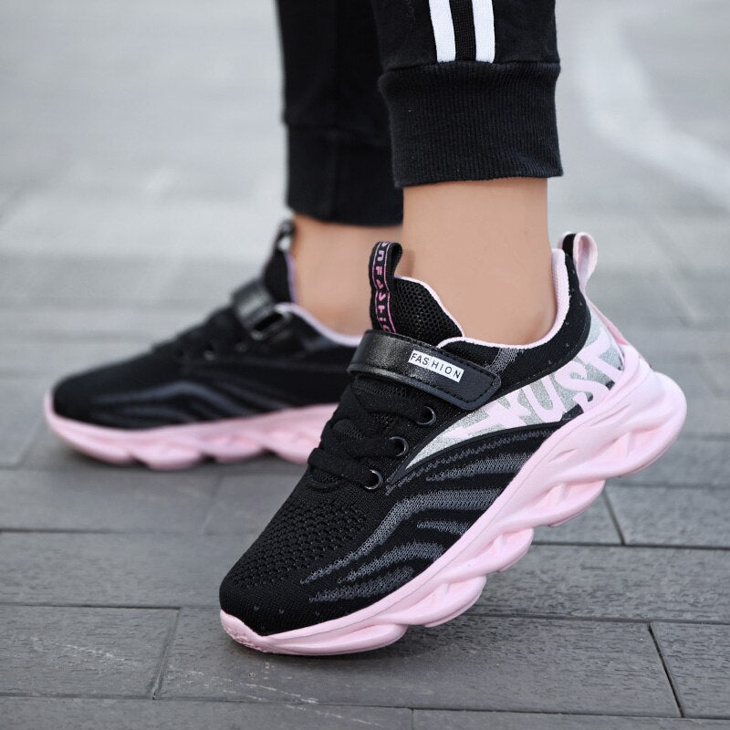 Lace-Up Girls Breathable Running Shoes