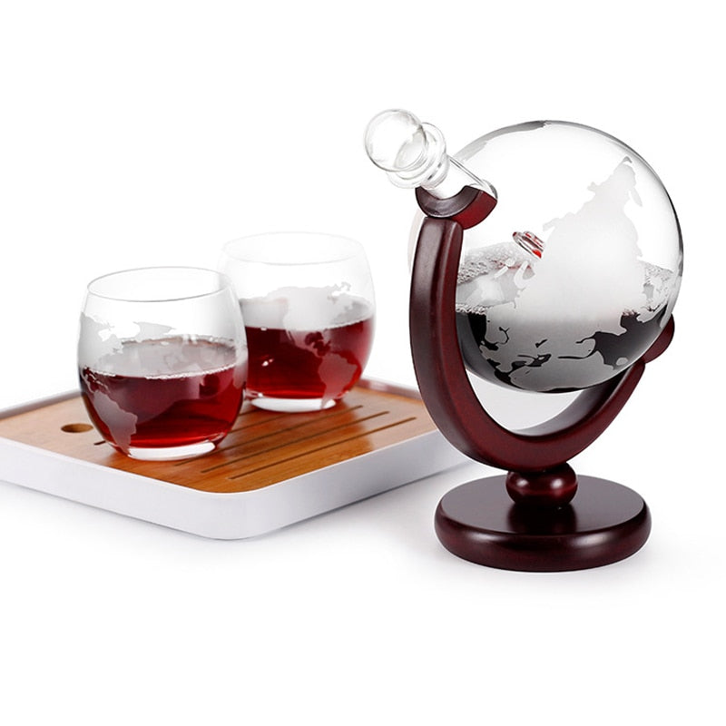 Globe Whiskey Decanter Set